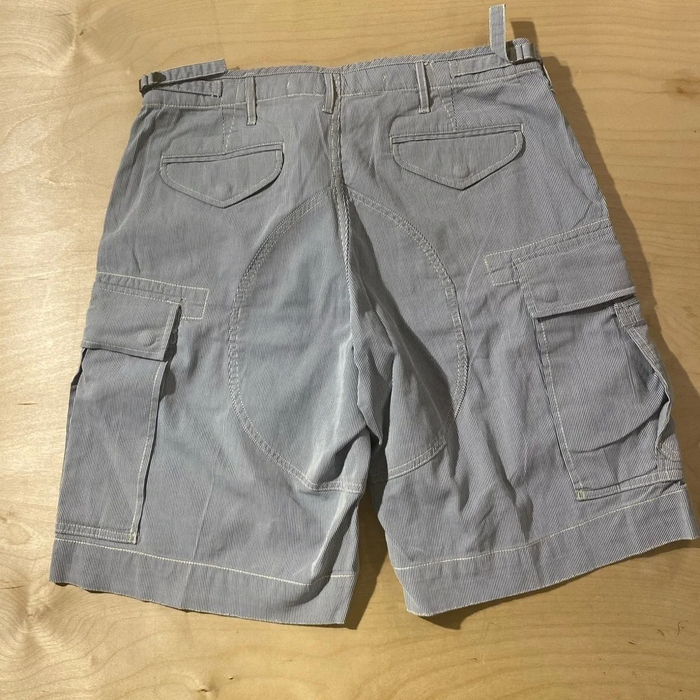 Polo by Ralph Lauren Blue bd White Striped Cargo Shorts 34 (OK)